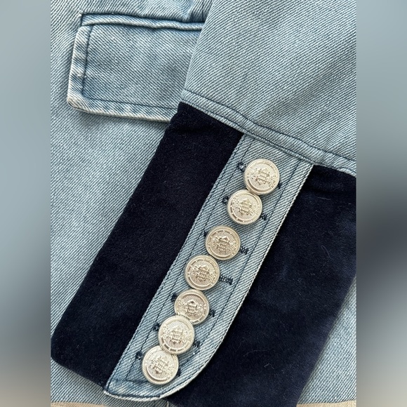 SETA Military Denim Jacket with Silver Buttons - Picture 3 of 4